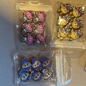 Set of 18 flat acrylic Labubu beads